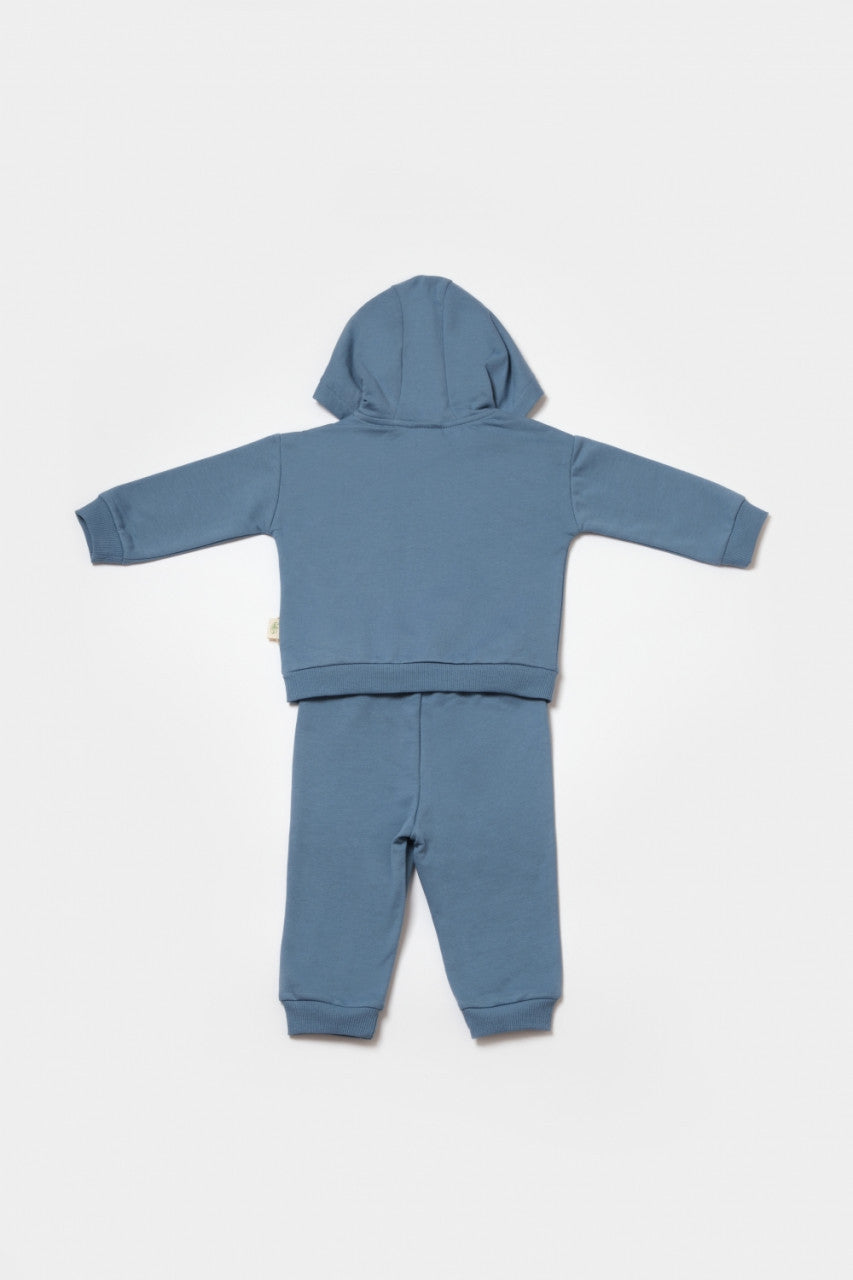Set hanorac cu gluga si pantaloni, Two thread, 100%bumbac organic - , BabyCosy